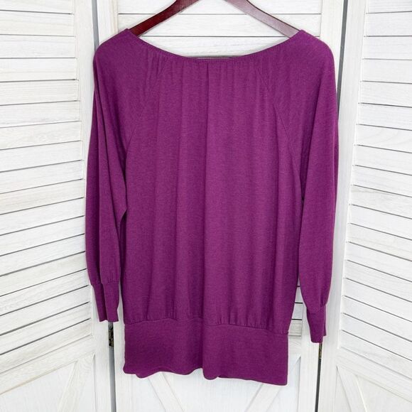 Old Navy Button V Neck Knit Top Shirt Purple Large - Picture 8 of 12